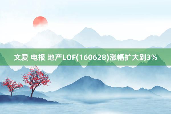 文爱 电报 地产LOF(160628)涨幅扩大到3%