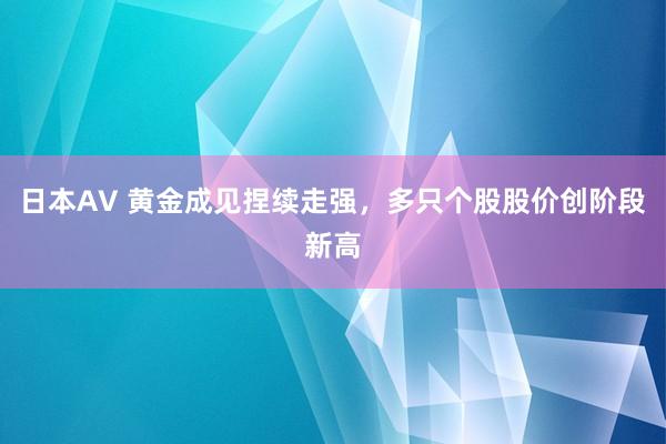 日本AV 黄金成见捏续走强，多只个股股价创阶段新高