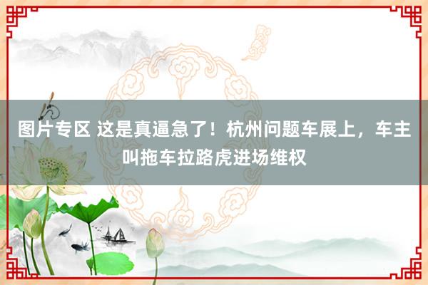 图片专区 这是真逼急了！杭州问题车展上，车主叫拖车拉路虎进场维权