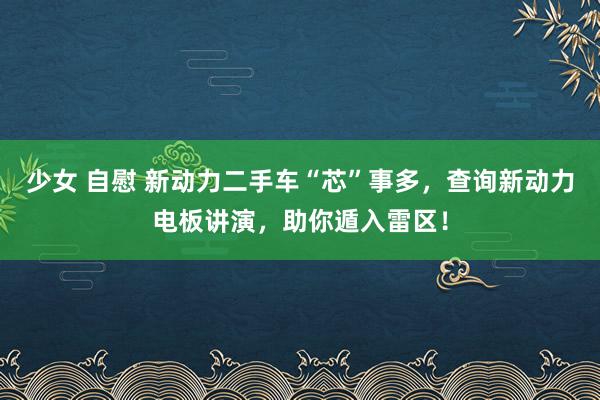 少女 自慰 新动力二手车“芯”事多，查询新动力电板讲演，助你遁入雷区！