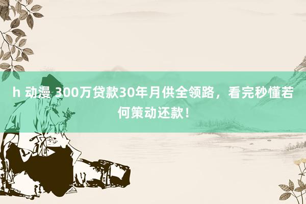 h 动漫 300万贷款30年月供全领路，看完秒懂若何策动还款！