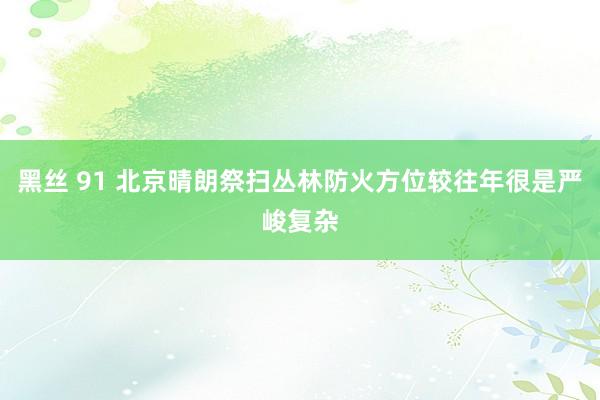 黑丝 91 北京晴朗祭扫丛林防火方位较往年很是严峻复杂
