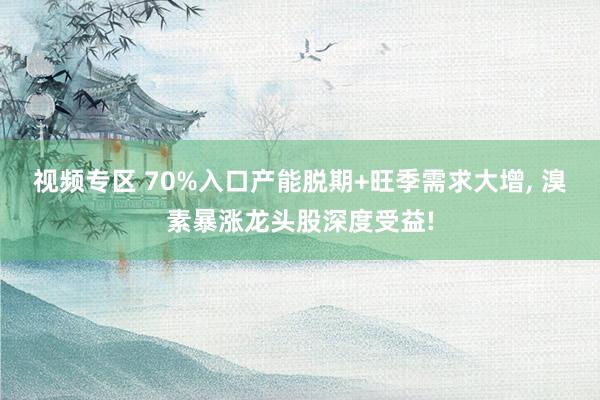视频专区 70%入口产能脱期+旺季需求大增, 溴素暴涨龙头股深度受益!