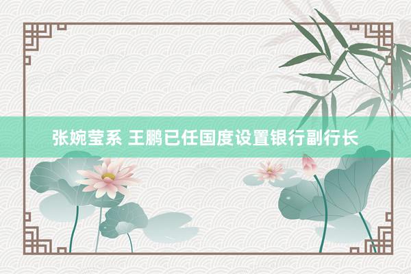 张婉莹系 王鹏已任国度设置银行副行长