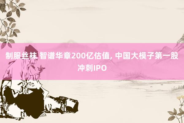 制服丝袜 智谱华章200亿估值, 中国大模子第一股冲刺IPO
