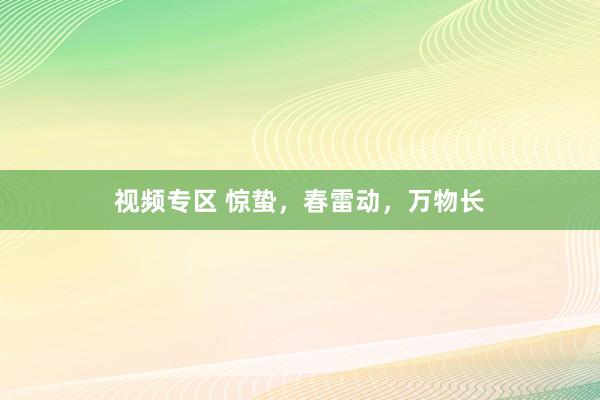 视频专区 惊蛰，春雷动，万物长